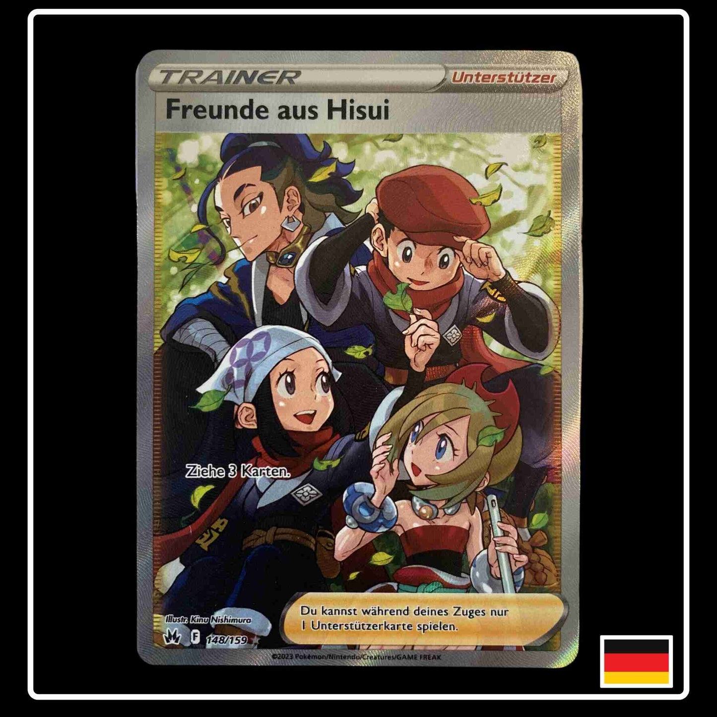 Freunde aus Hisui Trainer Full Art Karte aus dem Schwert und Schild Set Zenig der Könige