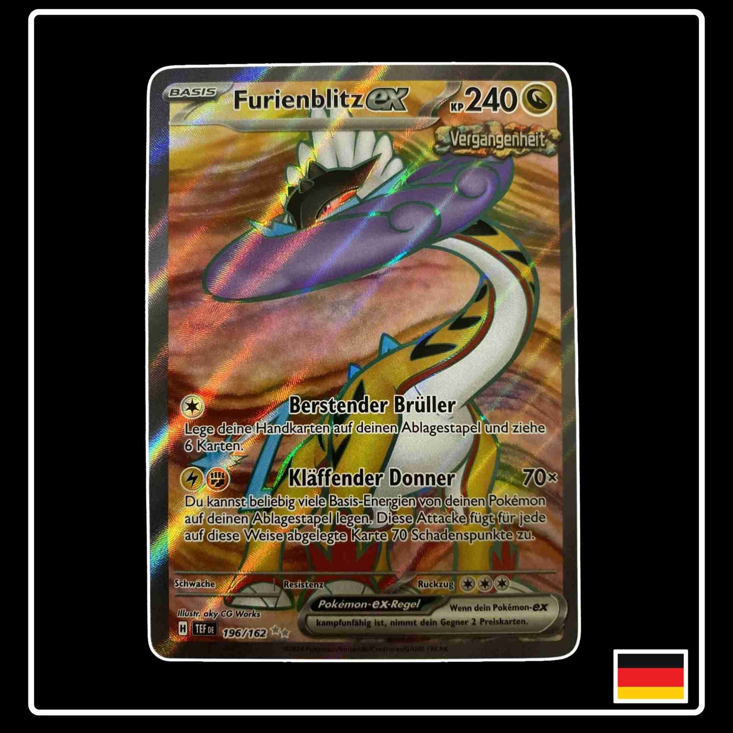 Pokemon Karte Furienblitz ex 196/162 aus dem Set Gewalten der Zeit