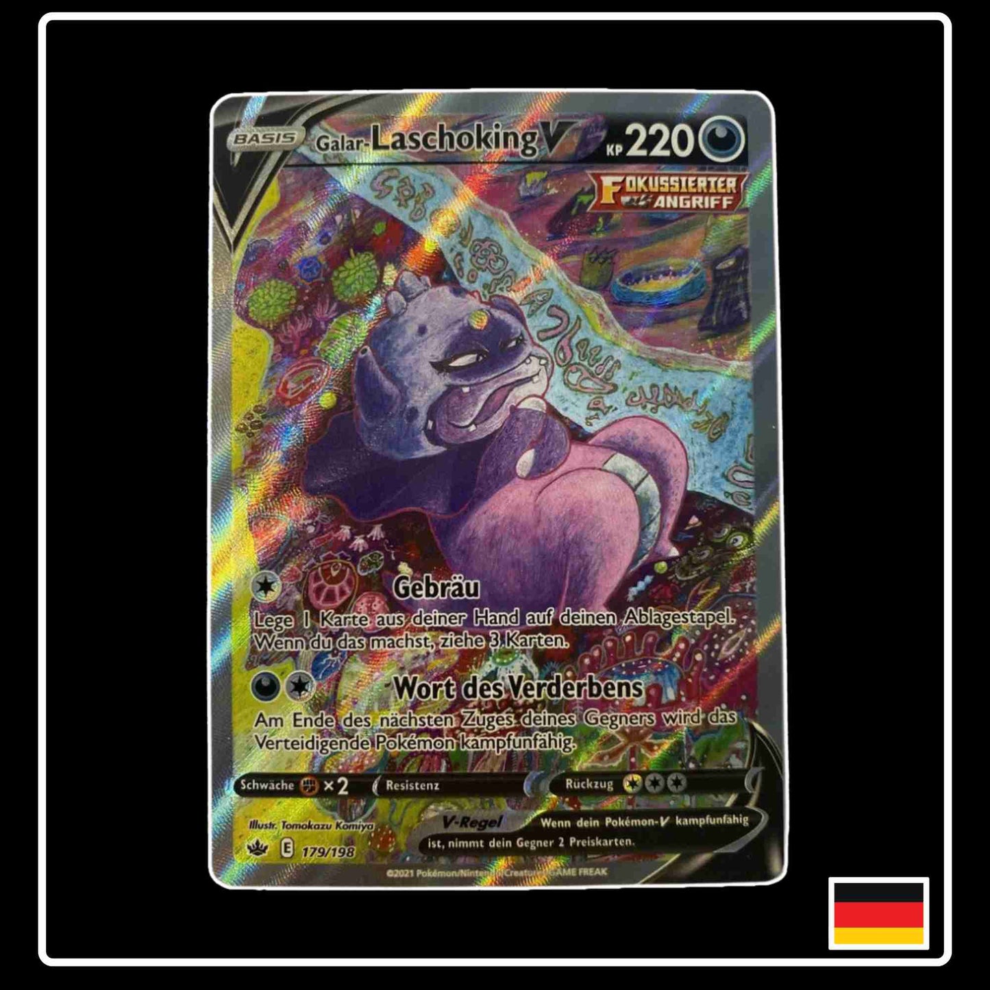 Galar-Laschoking V Alt Art 179/98 aus dem Pokemon Set Schaurige Herrschaft