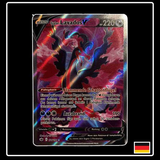 Pokemon Karte Galar-Lavados V Full Art 176/198 aus dem Schwert & Schild Set Schaurige Herrschaft