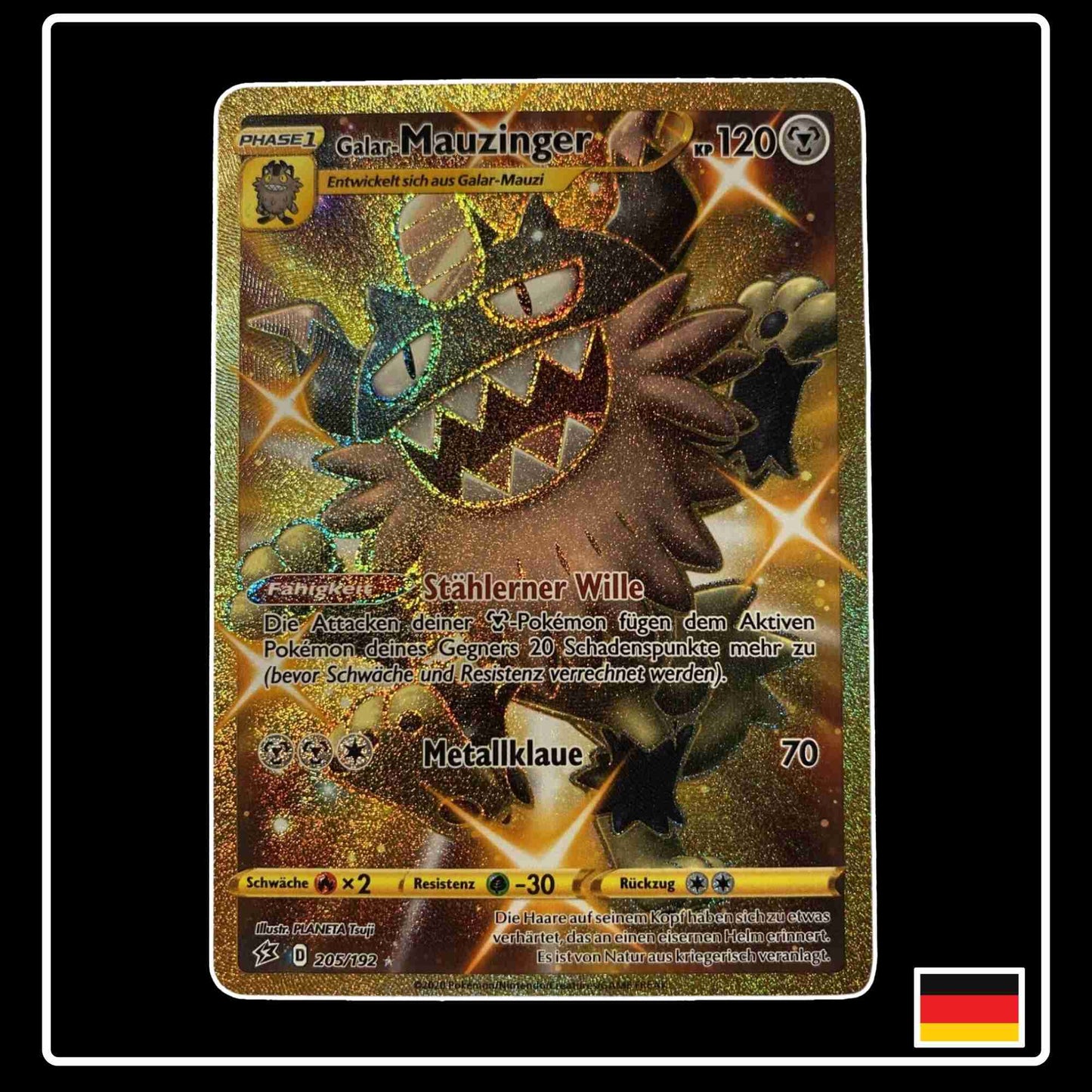 Galar-Mauzinger GOLD 205/192 Pokemon Karte aus Schwert & Schild - Clash der Rebellen