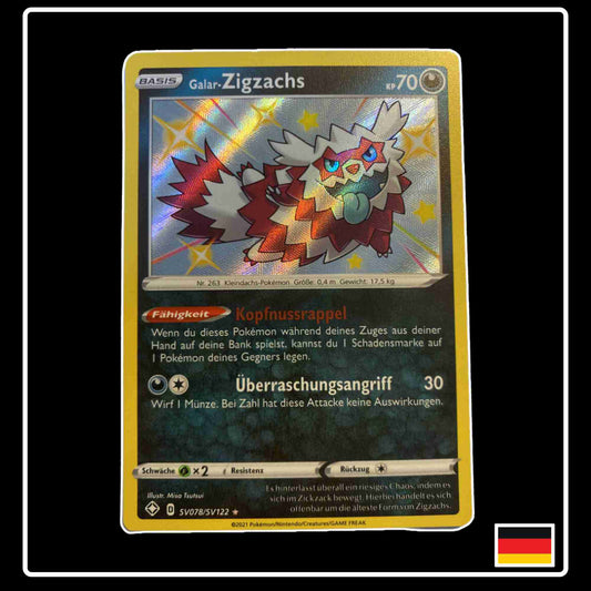 Pokemon Karte Galar-Zigzachs Shiny SV078/SV122 aus dem Schwert & Schild Set Glänzendes Schicksal