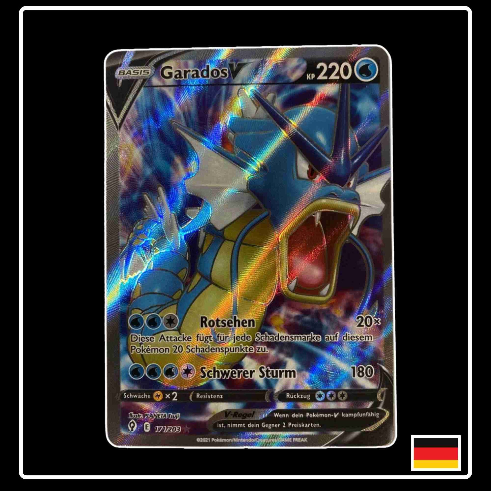 Garados V Full Art 171/203 Pokemon Karte aus dem Set Drachenwandel