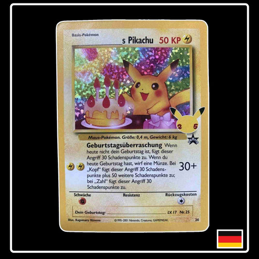 Geburtstags Pikachu Reprint Pokemon Karte 24 aus dem Set Celebrations