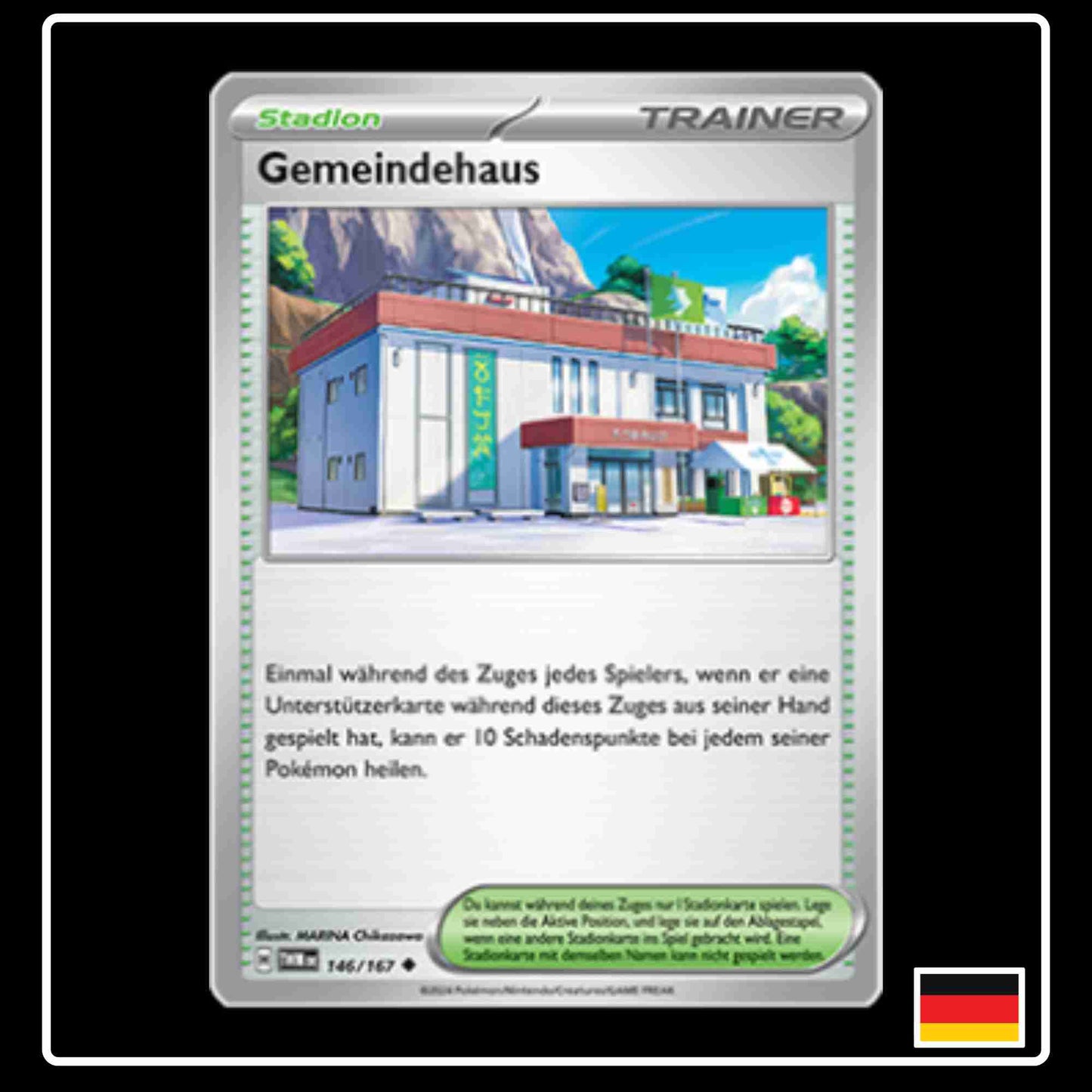 Gemeindehaus Pokemon Karte 146/167 aus dem Set Maskerade im Zwielicht