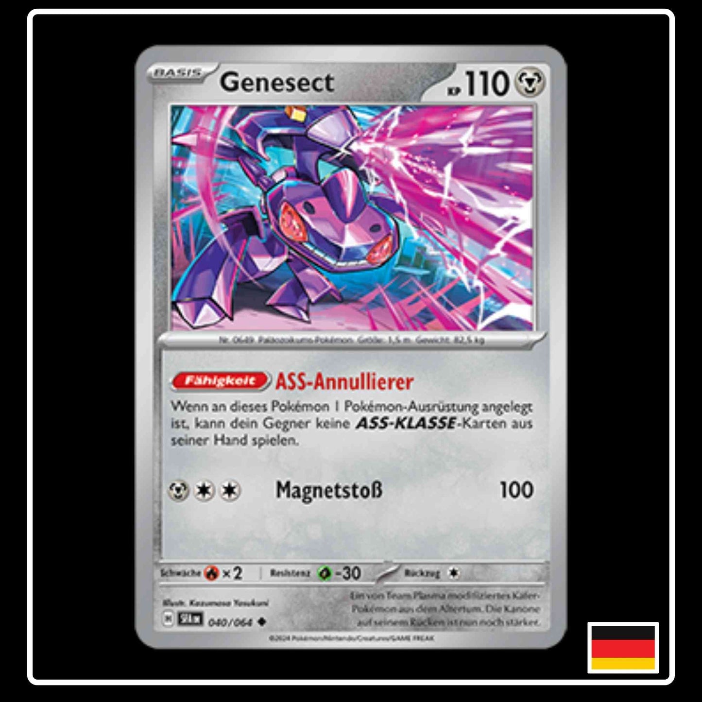 Genesect 040/064 Pokemon Karte aus Karmesin und Purpur Nebel der Sagen