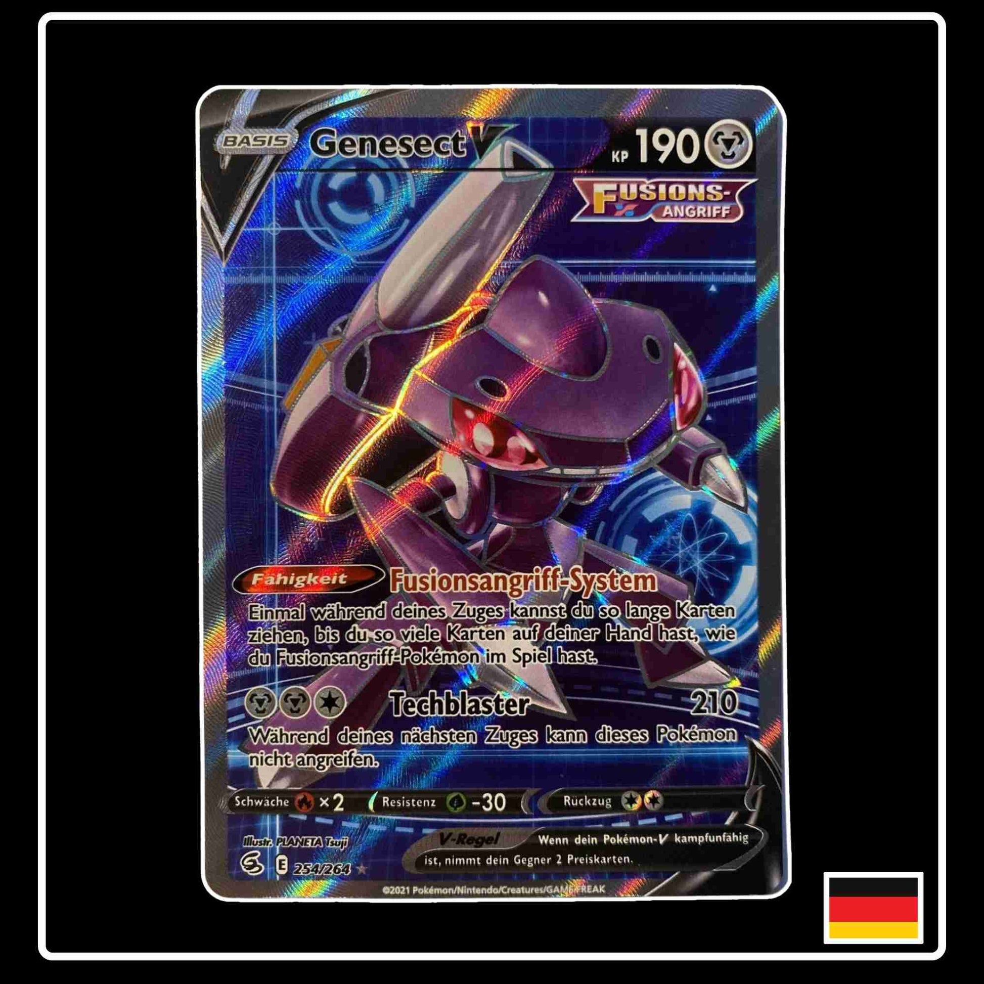 Genesect V Full Art Pokemon Karte 254/264 aus dem Set Fusionsangriff