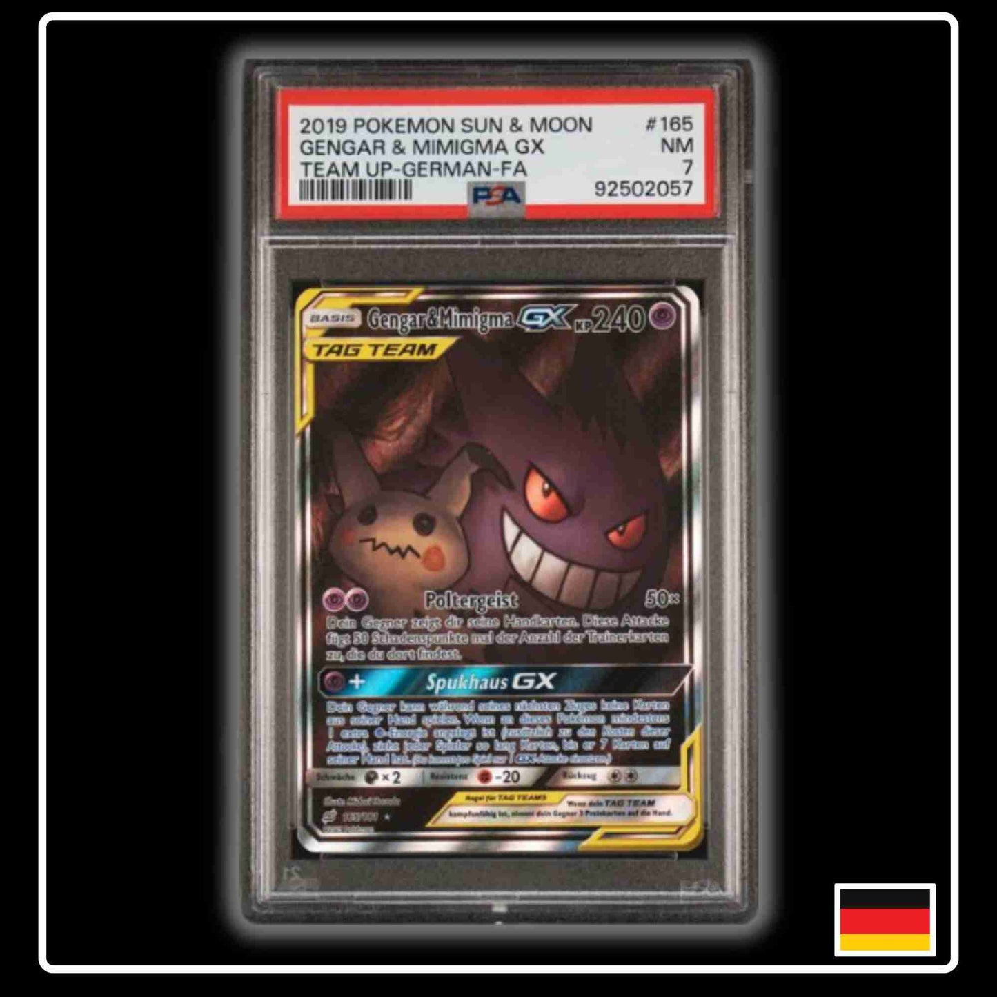 Gengar & Mimigma GX Alt Art Teams sind Trumpf PSA 7