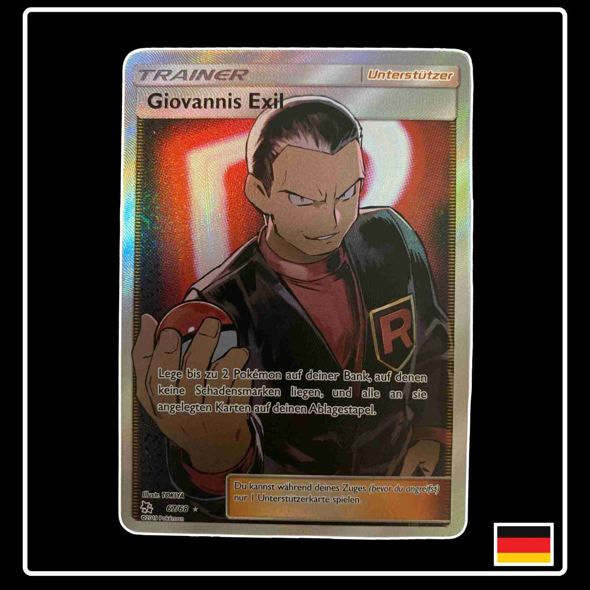 giovanni's exile pokemon card value Pokemon Sun and Moon Hidden Fates Giovanni's Exile #57/68 Reverse Holo –  Rotterdam Comics main image 1
