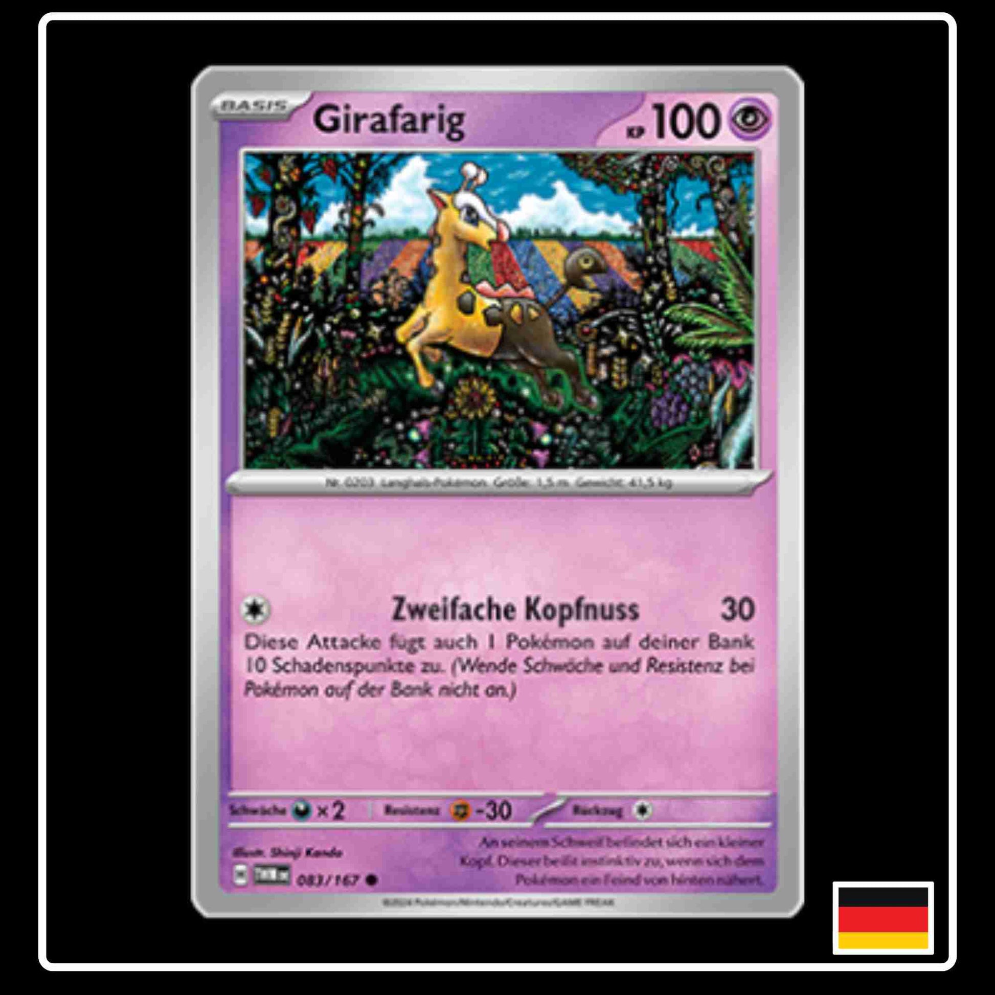 Girafarig Pokemon Karte 083/167 aus dem Set Maskerade im Zwielicht