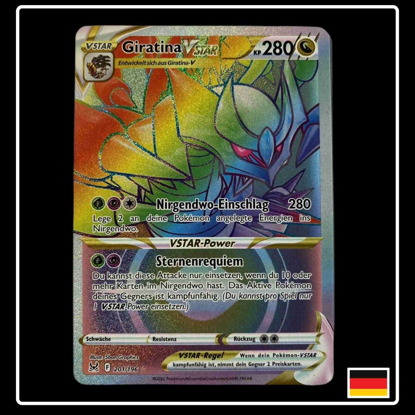 Giratina VSTAR Rainbow Pokemon Karte aus dem Set Verlorener Ursprung