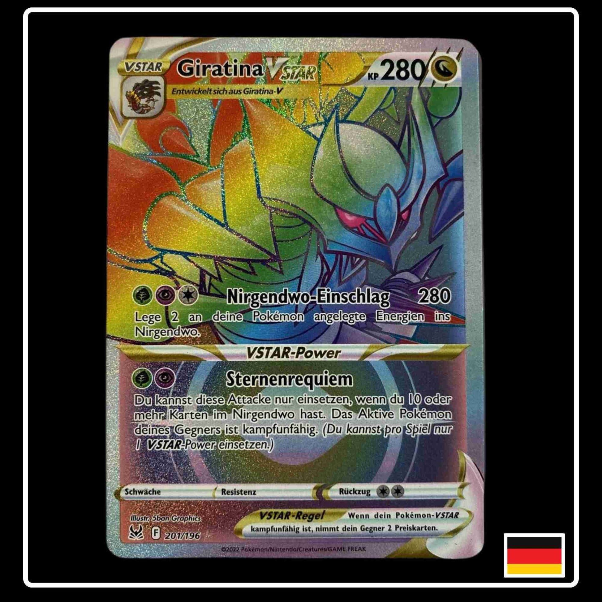 Giratina VSTAR Rainbow Pokemon Karte aus dem Set Verlorener Ursprung