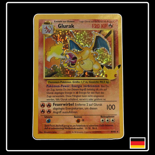 Glurak 4/102 Reprint Pokemon Karte aus dem Set Celebrations