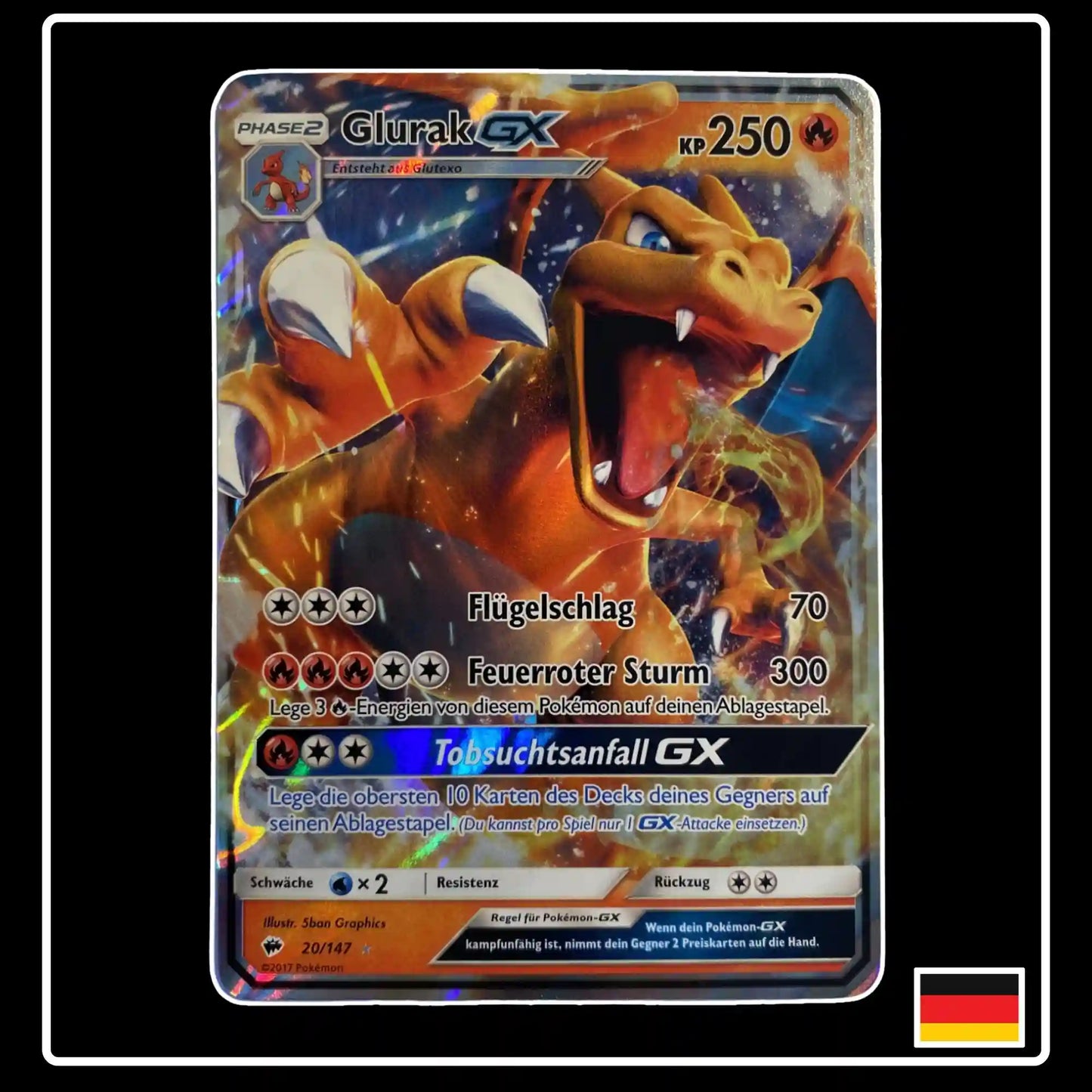Glurak GX 20/147 Pokemon Nacht im Flammen