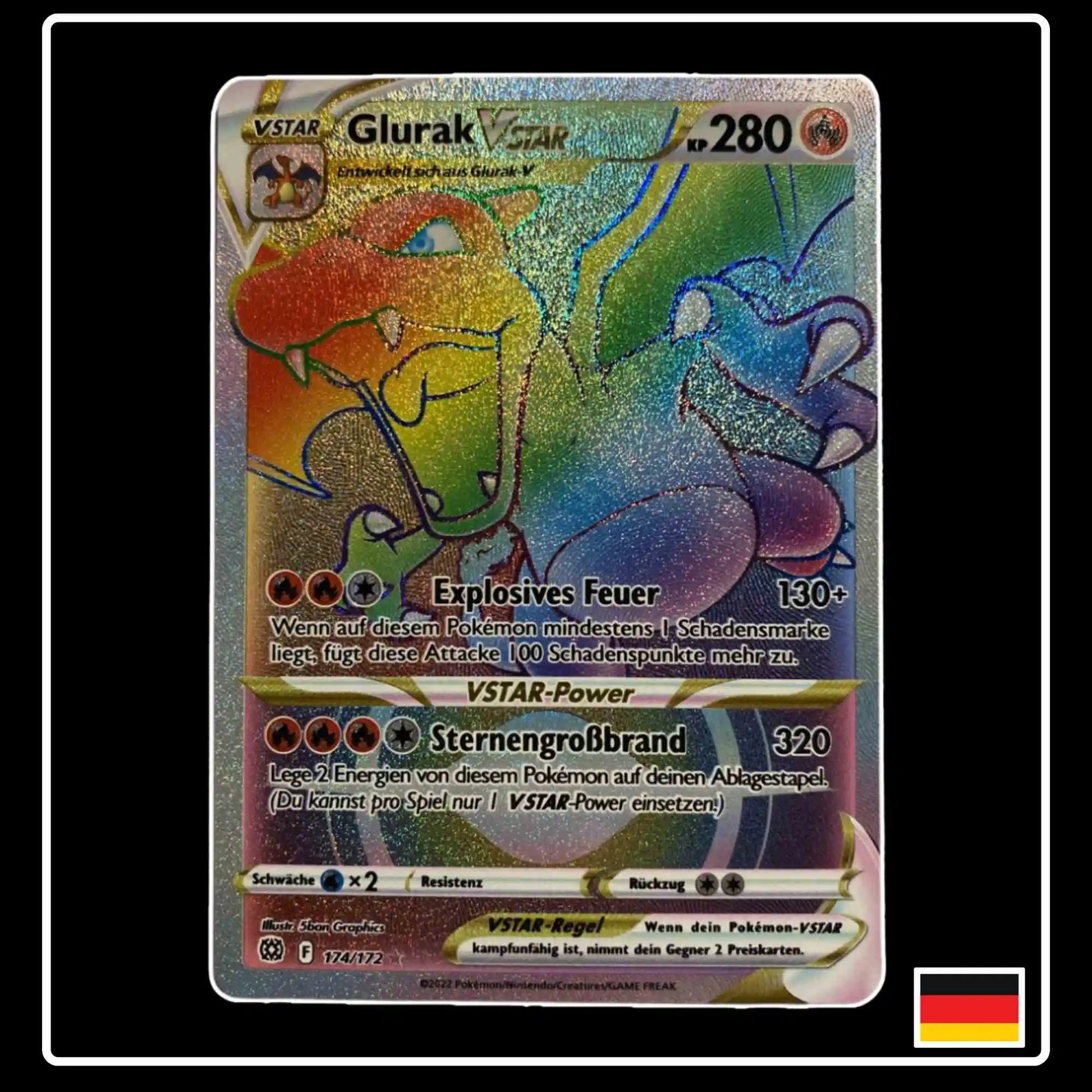 Glurak VSTAR Rainbow 174/172 Pokemon Strahlende Sterne