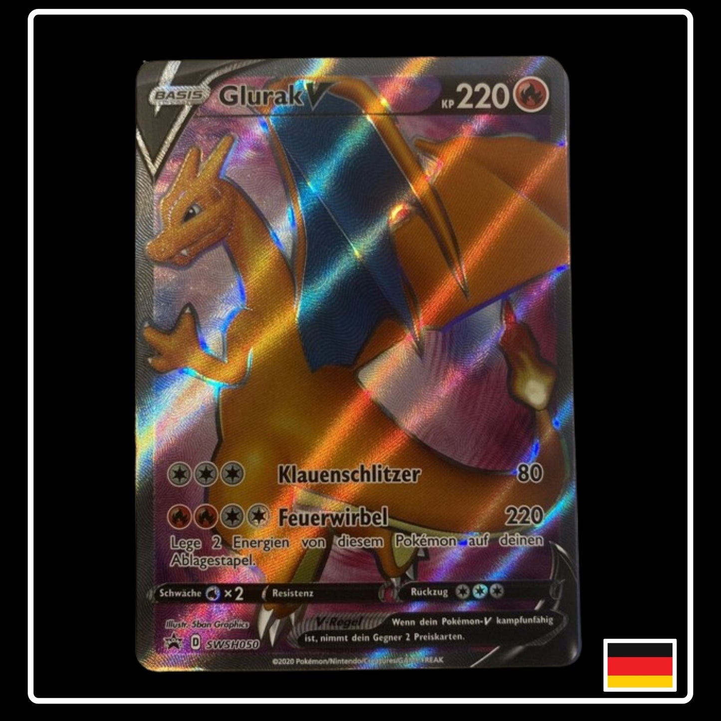 Glurak V Full Art Deutsch SWSH050 Black Star Promo