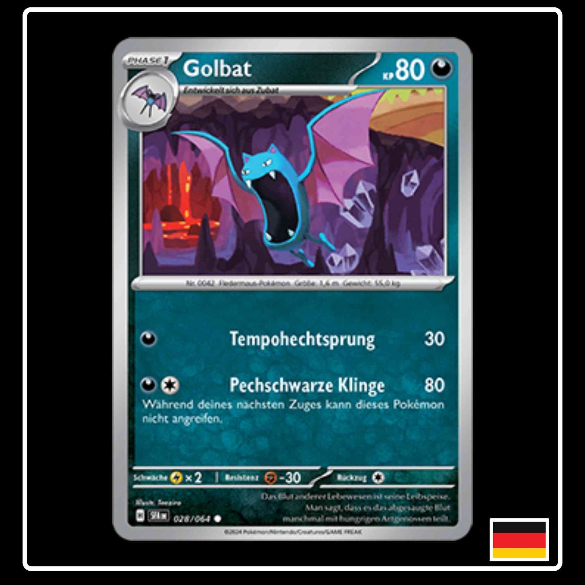 Golbat 028/064 Pokemon Karte aus Karmesin und Purpur Nebel der Sagen