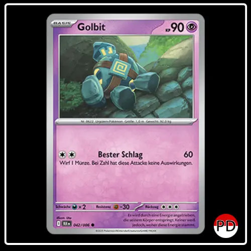 Golbit 042/086 Pokemon Schwarze Blitze