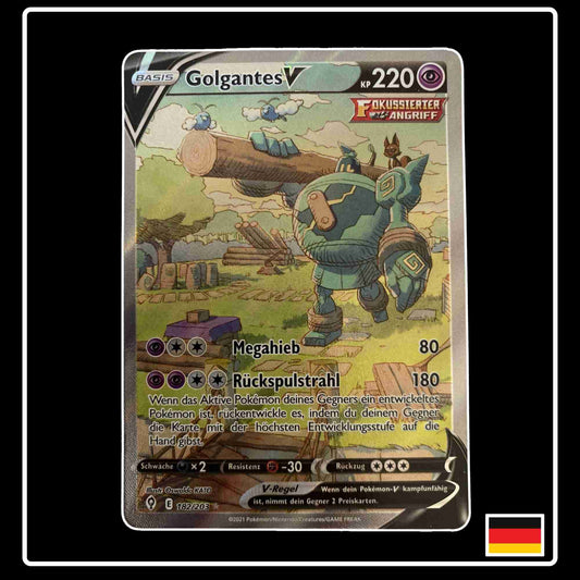 Golgantes V Alt Art 182/203 Pokemon Karte aus dem Set Drachenwandel