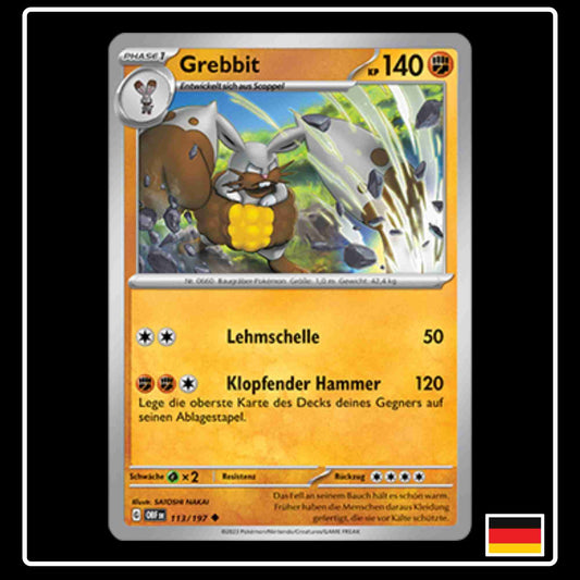 Grebbit Pokemon Karte Obsidanflammen