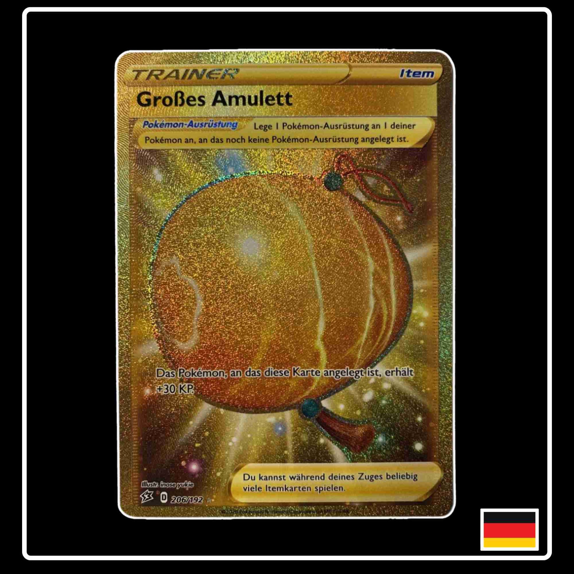 Pokemon Karte Großes Amulett 206/192 aus dem Schwert & Schild Set Clash der Rebellen