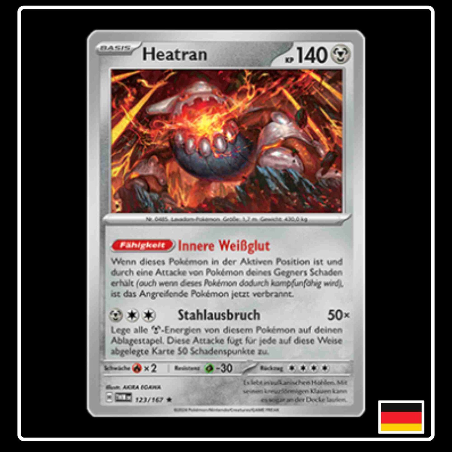 Heatran Pokemon Karte 123/167 aus dem Set Maskerade im Zwielicht