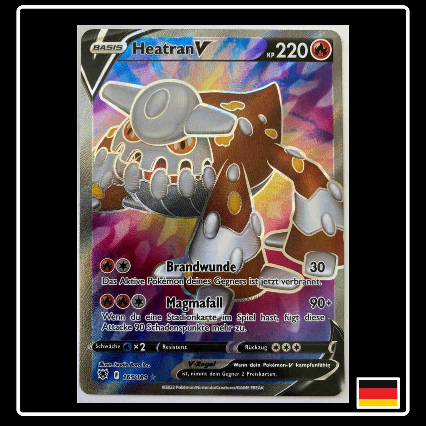 Heatran V Full Art Pokemon Karte 165/189 Astralglanz