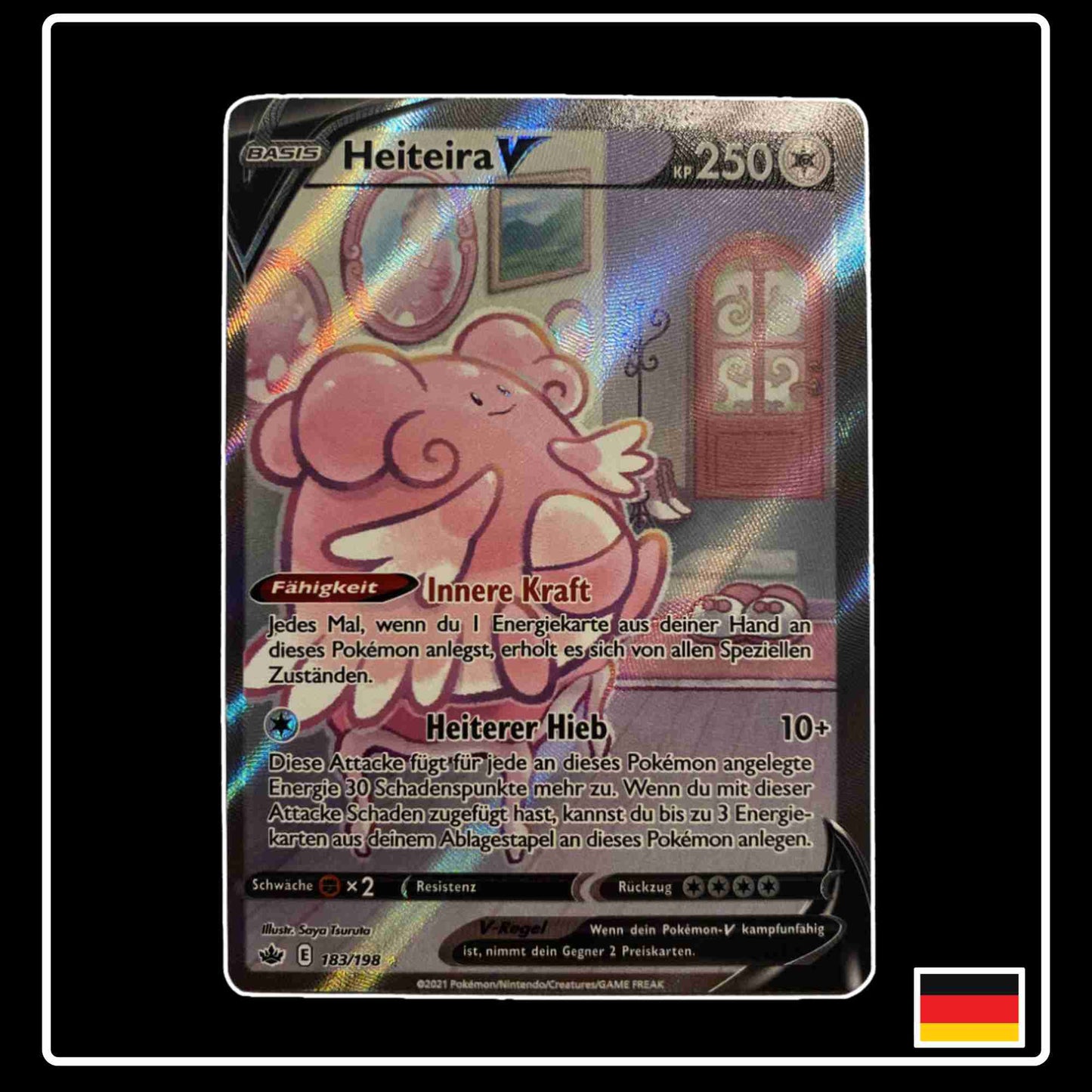 Pokemon Karte Heiteira V Alt Art 183/198 aus dem Schwert & Schild Set Schaurige Herrschaft