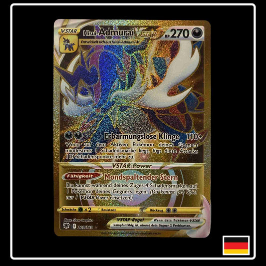 Hisui-Admurai VSTAR Goldkarte aus dem Pokemon Set Astralglanz