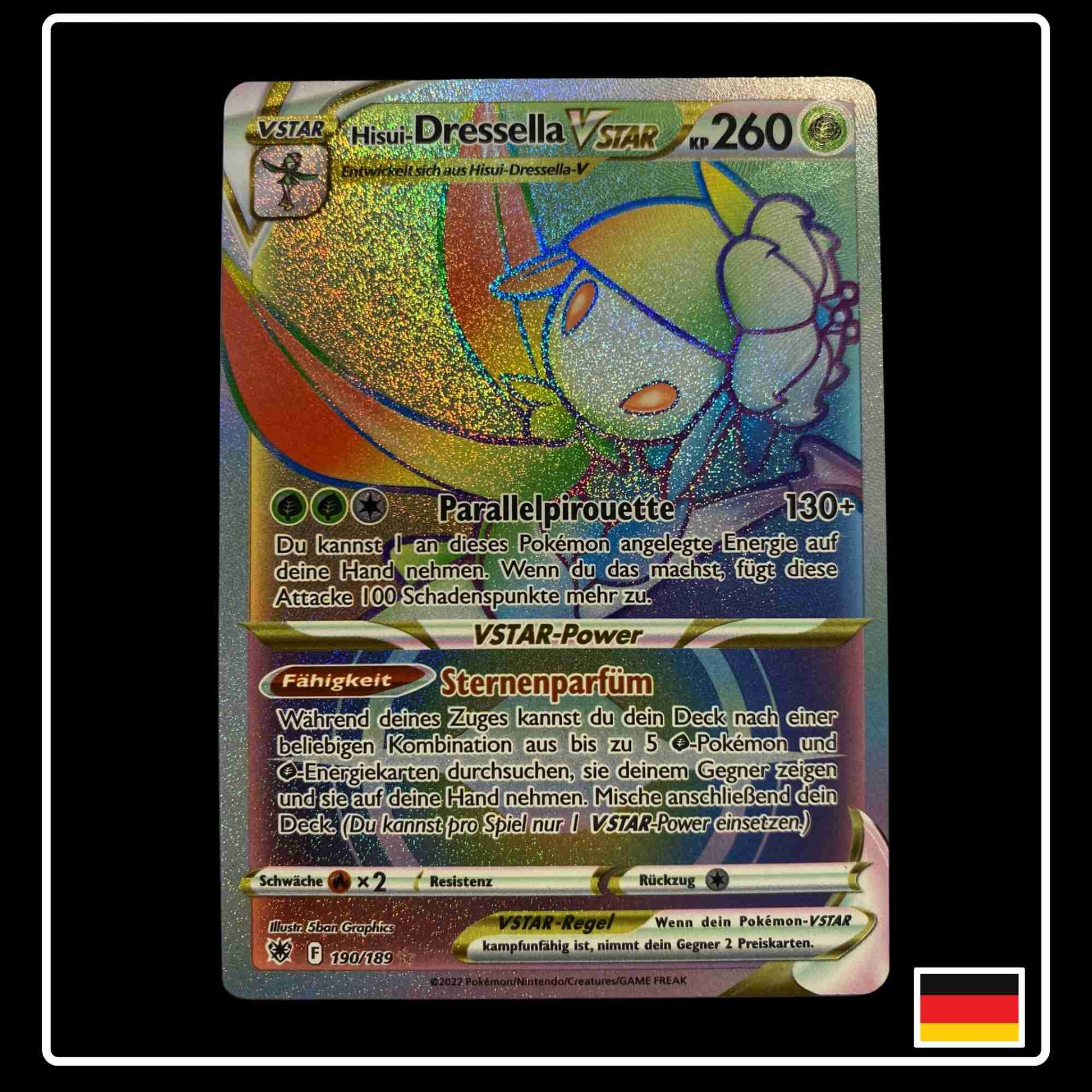 Hisui-Dressella VSTAR Rainbow Pokemon Karte aus dem Set Astralglanz