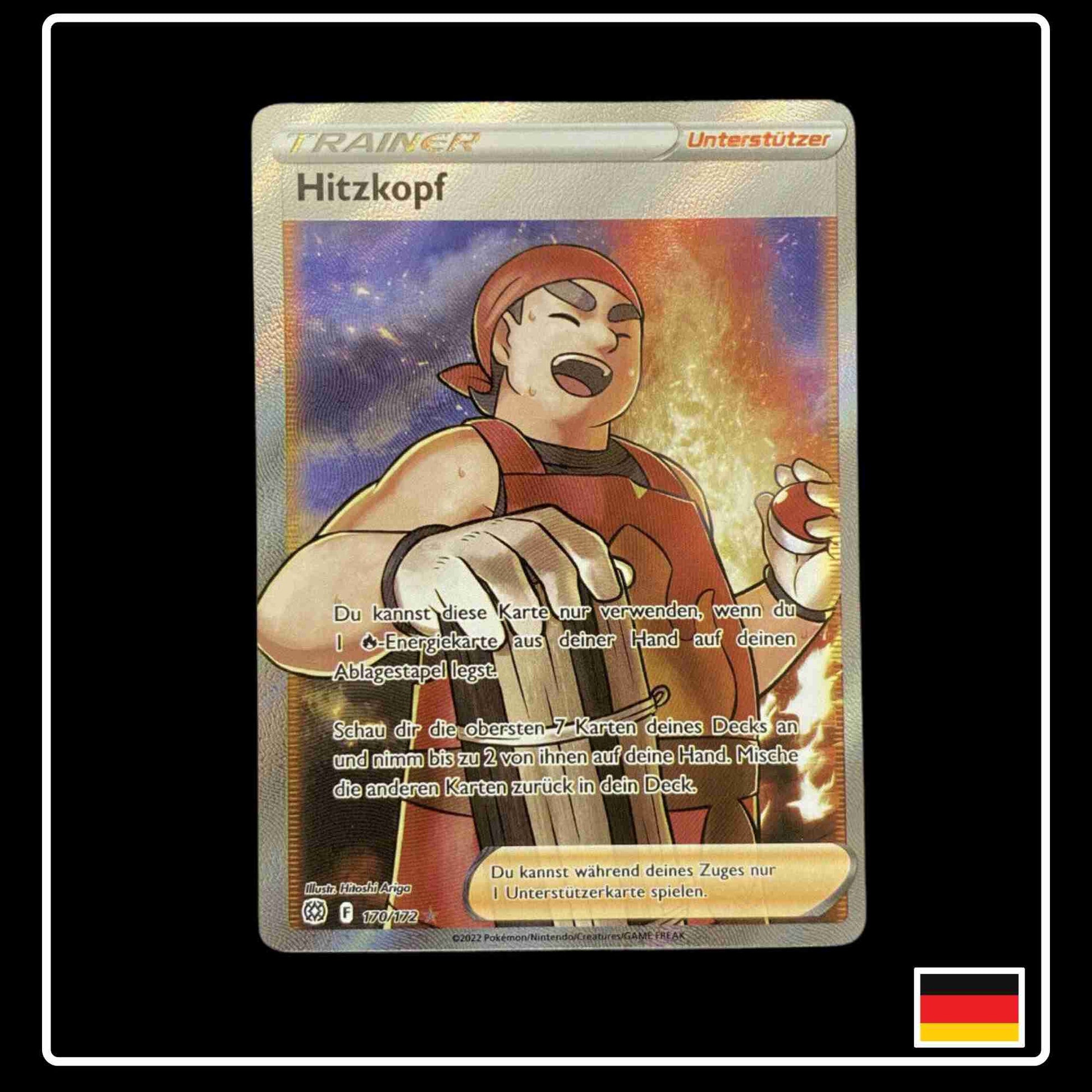 Hitzkopf Trainer FA Pokemon Karte aus dem Set Strahlende Sterne