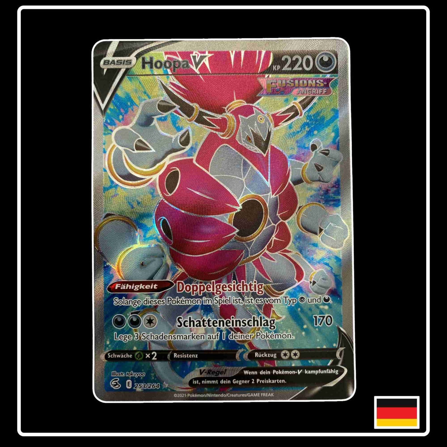 Hoopa V Full Art Pokemon Karte 253/264 aus dem Set Fusionsangriff