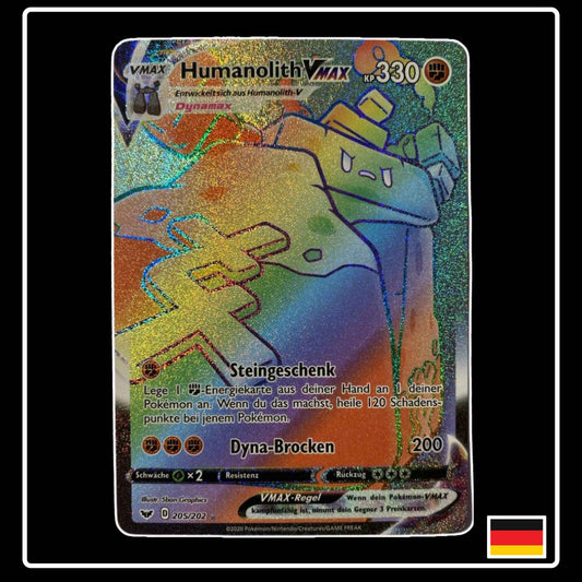 Humanolith VMAX Rainbow Pokemon Karte aus Schwert & Schild