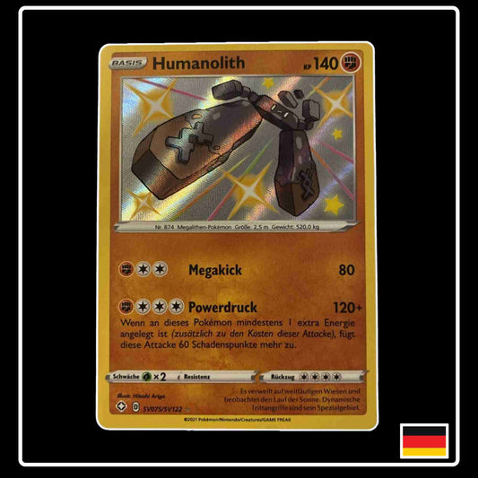 Pokemon Karte Humanolith Shiny SV075/SV122 aus dem Schwert & Schild Set Glänzendes Schicksal