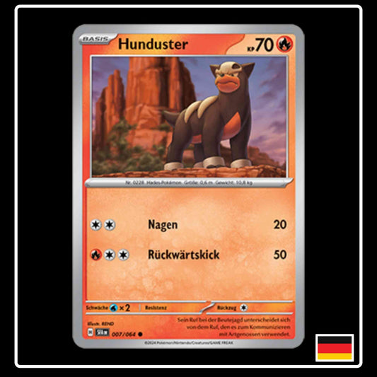 Hunduster 007/064 Pokemon Karte aus Karmesin und Purpur Nebel der Sagen