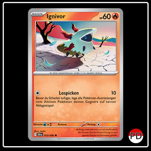Ignivor 015/086 Pokemon Schwarze Blitze