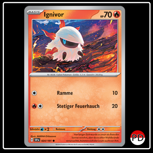 Ignivor 024/191 Pokemon Stürmische Funken Sammelkarten