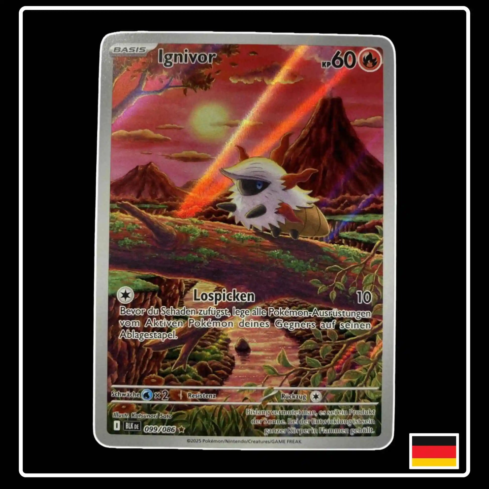 Ignivor Illustration Rare 099/086 Pokemon Schwarze Blitze