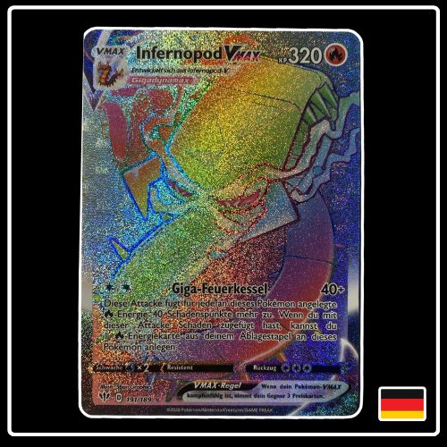 Infernopod VMAX Rainbow 191/189 Pokemon Flammende Finsternis