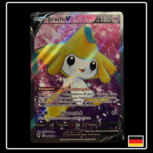 Jirachi V Full Art Pokemon Karte aus dem Set Astalglanz