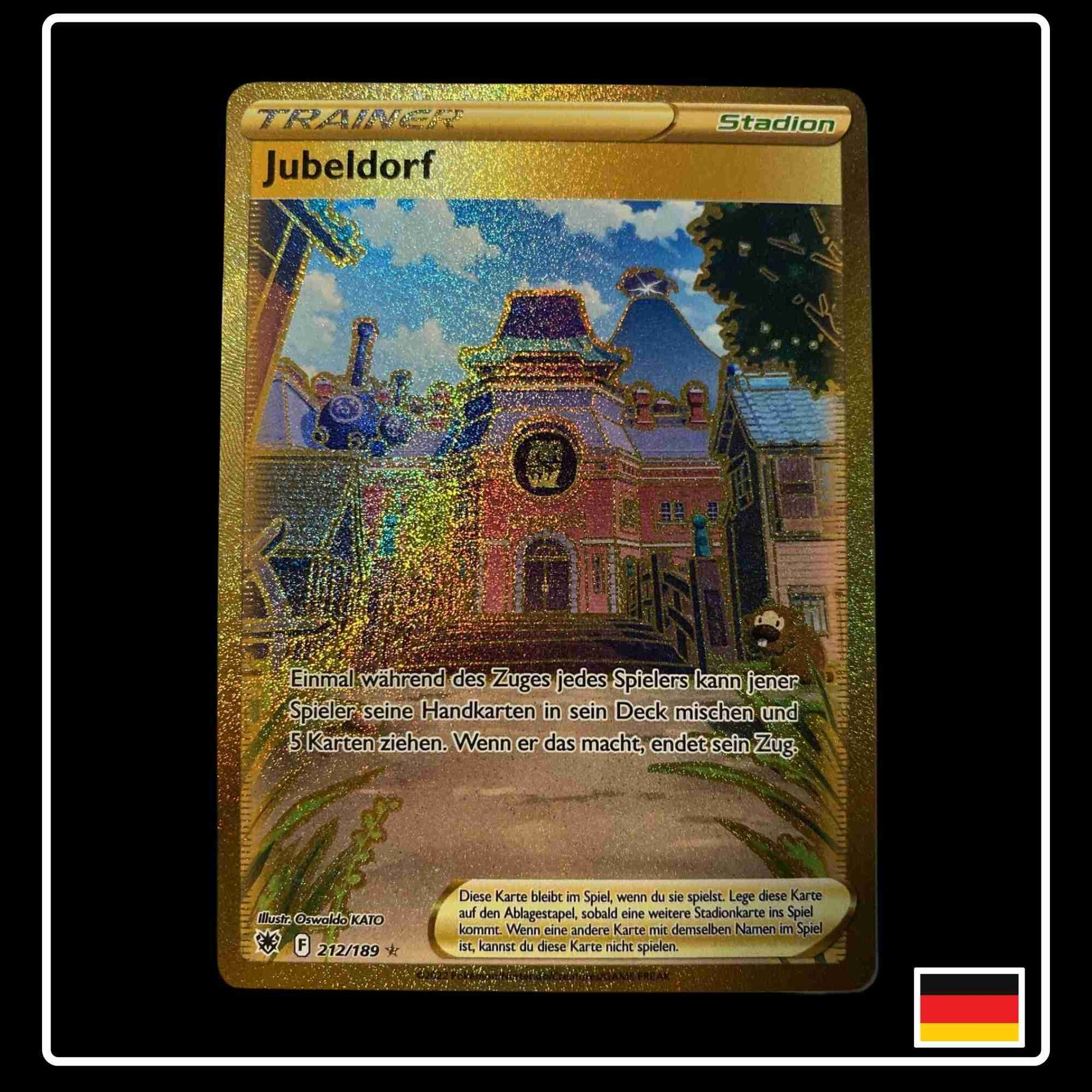 Jubeldorf Goldkarte aus dem Pokemon Set Astralglanz