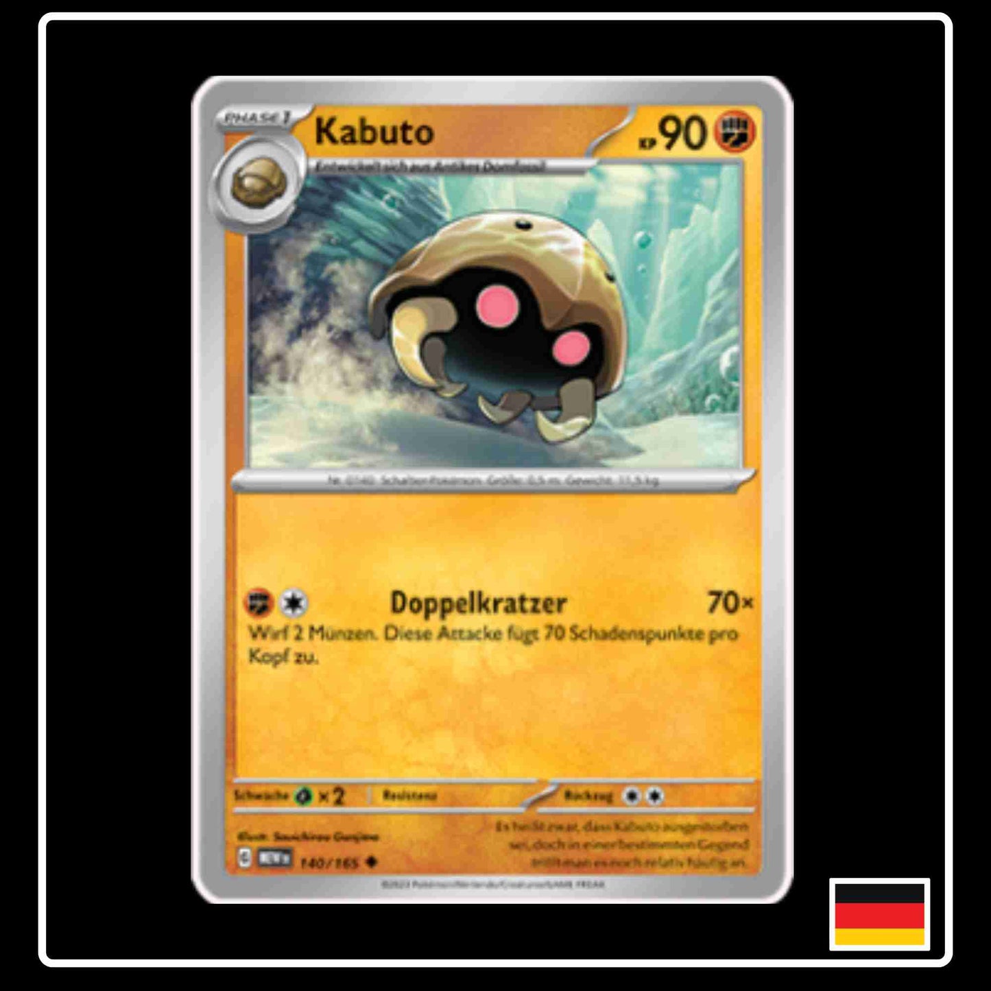 Kabuto 140/165 aus dem Pokemon Set Karmesin & Purpur 151 