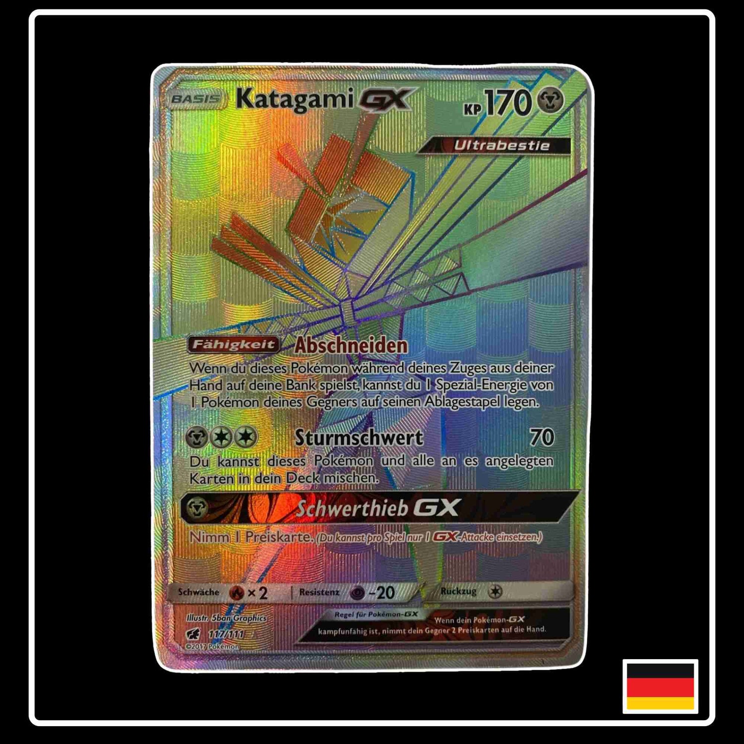 Katagami GX Rainbow 117/111 Pokemon aus dem Set Aufziehen der Sturmröte