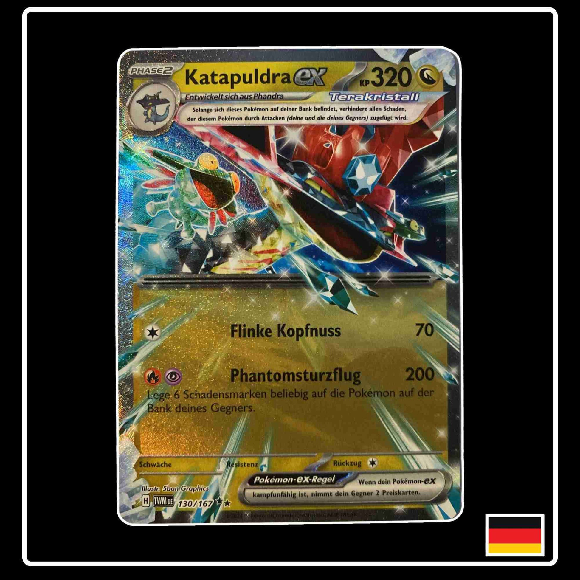 Katapuldra ex 130/167 aus dem Pokemon Set Maskeraden im Zwielicht