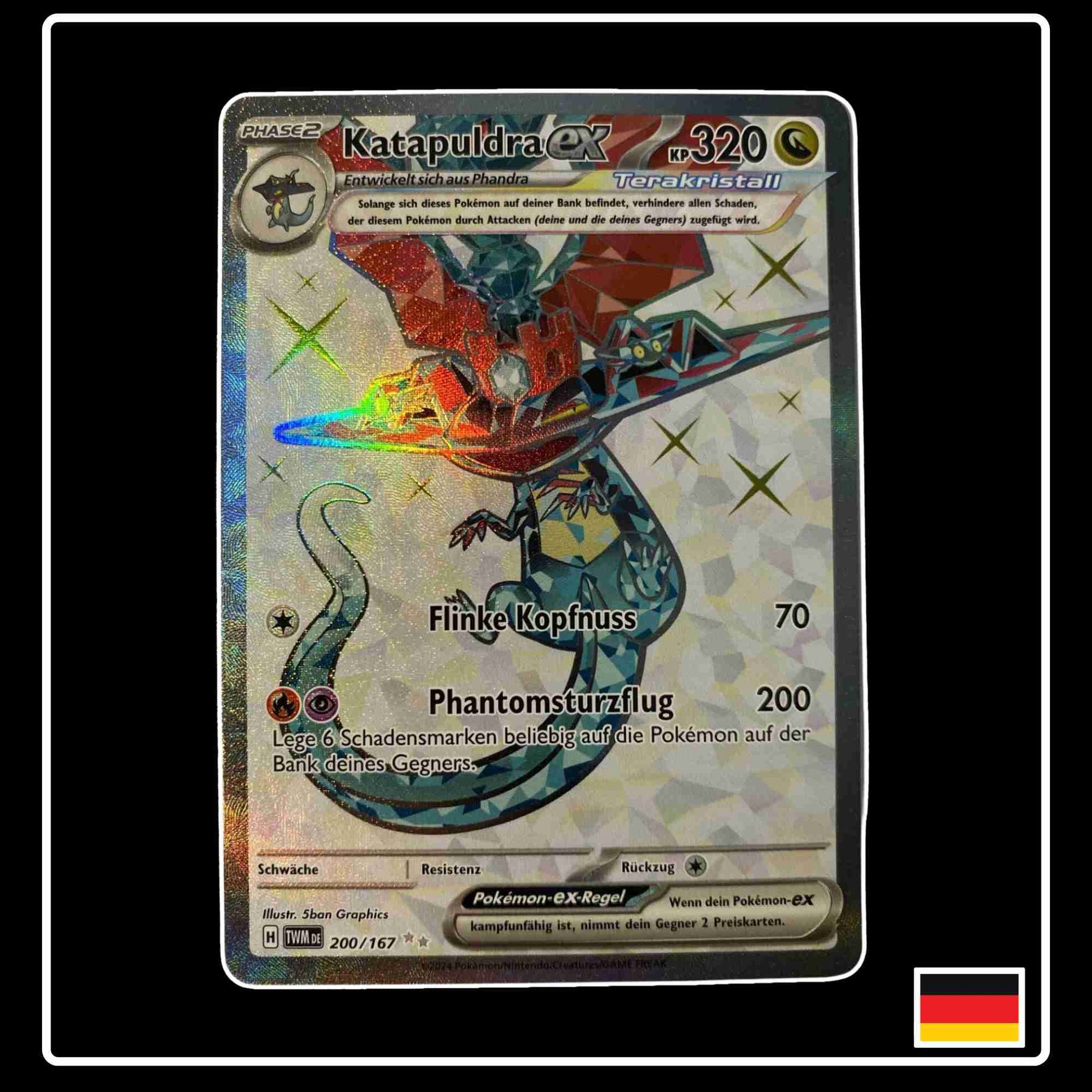 Katapuldra ex Full Art 200/167 aus dem Pokemon Set Maskeraden im Zwielicht