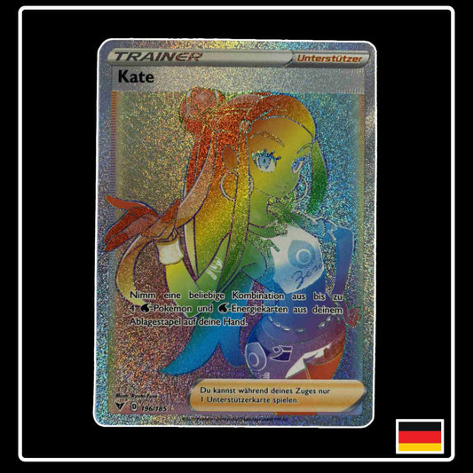 Pokemon Karte Kate Rainbow 196/185 aus dem Schwert & Schild Set Farbenschock