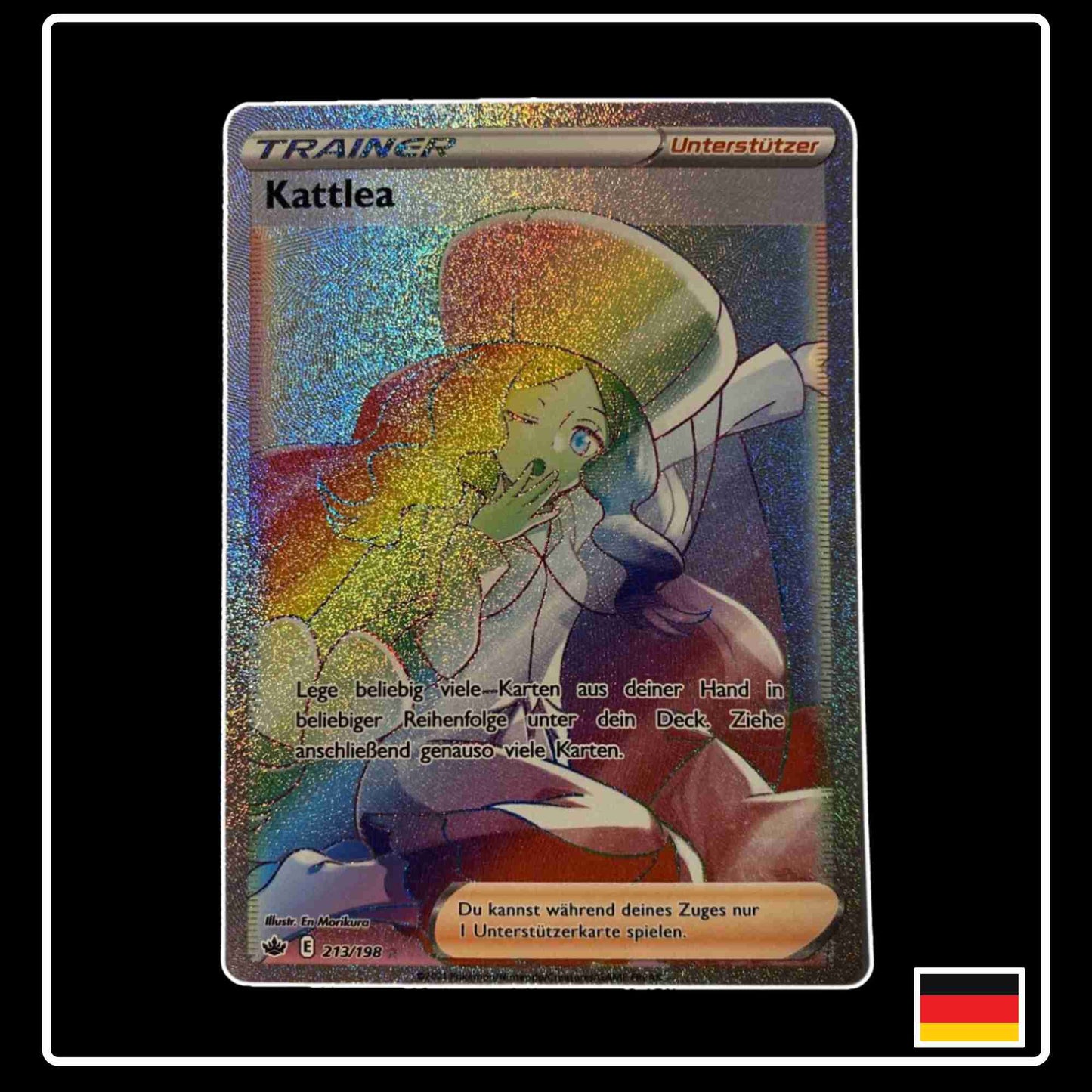 Pokemon Karte Flavia Rainbow 215/198 aus dem Schwert & Schild Set Schaurige Herrschaft