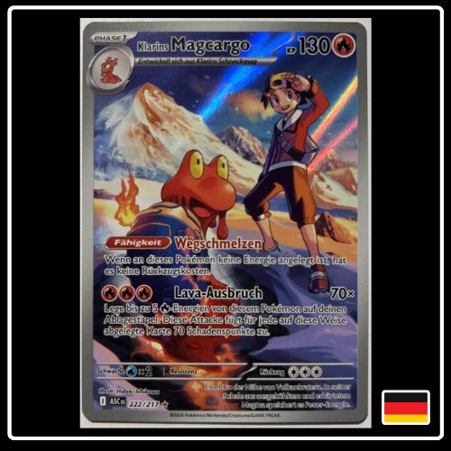 Klarins Magcargo Illustration Rare 222/217 Pokemon Erhabene Helden