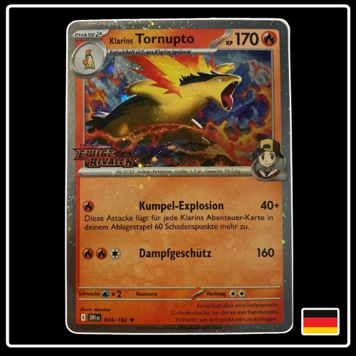Klarins Tornupto 034/182 Pokemon STAMP Ewige Rivalen Promo