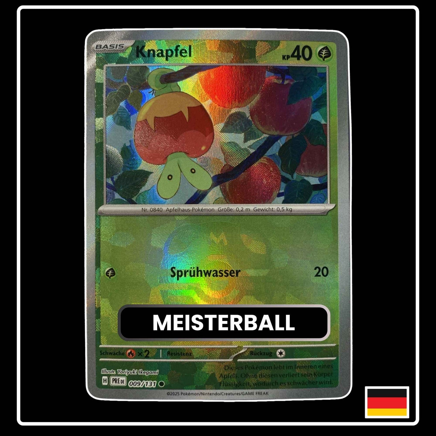 Knapfel Meisterball Pokémon Karte – Prismatische Entwicklungen, Deutsch, holografisch, selten